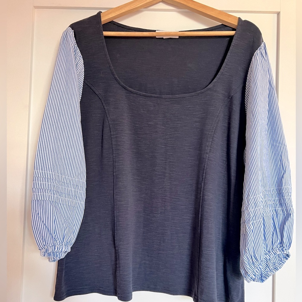 Anthropologie Jersey & Cotton blouse, XL, like new condition